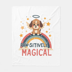 Couverture Polaire Chien magique absolument adorable vintage arc-en-c