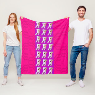 Couverture Polaire Chien Maltais Rose Violet 4Jojo
