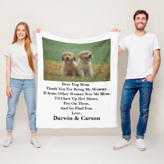 Couverture Polaire Chien Maman Mères Customisée Photo Maman Jetez une