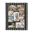 Chien Memorial Photo Collage Paws Coeurs Noirs