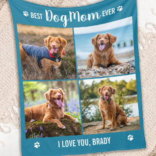 Couverture Polaire CHIEN MOM Photos personnalisées Collage Photo simp