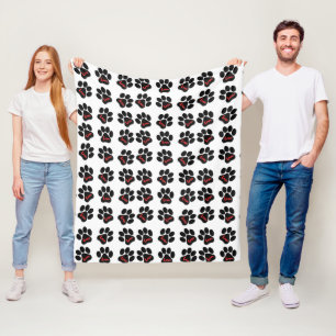 Couverture Polaire Chien pattes avec amour