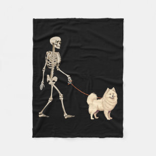 Couverture Polaire Chien squelette esquimau américain drôle marchant