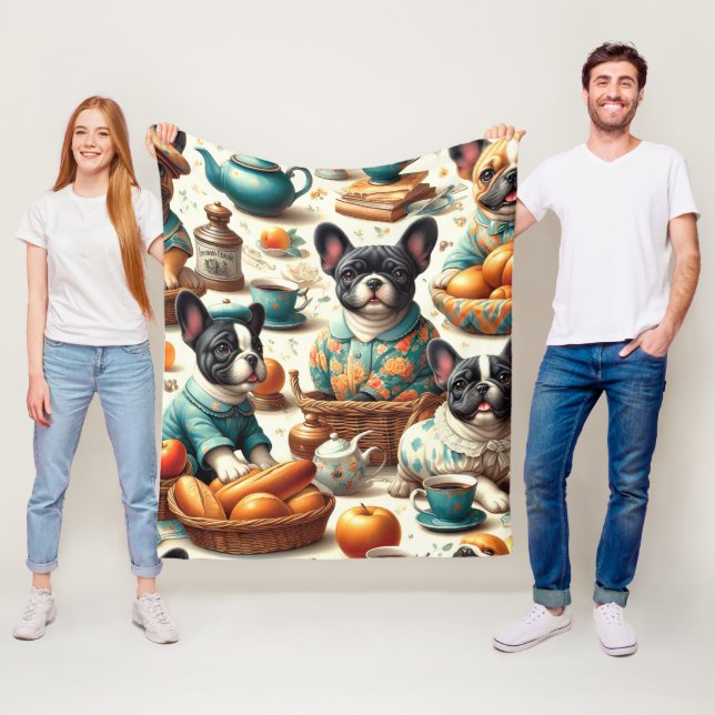 Couverture Polaire Chien-taureau vintage (En situation)