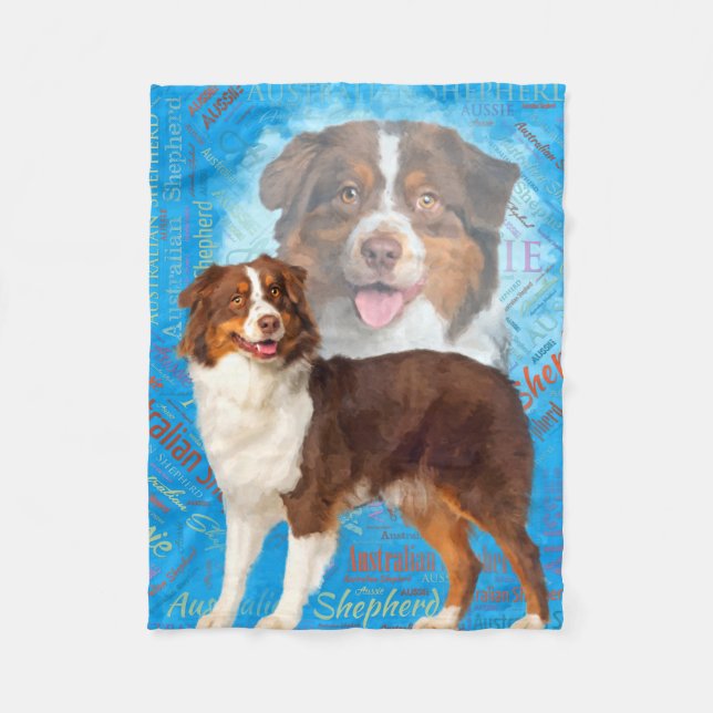 Couverture Polaire Chiens de berger australiens rouges - Australien (Devant)