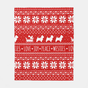 Couverture Polaire Chiens de Noël des Westis de Noël des Terriers b