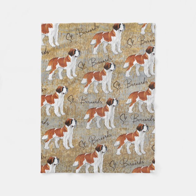 Couverture Polaire Chiens de St Bernard avec un arrière - plan (Devant)
