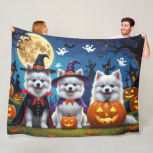 Couverture Polaire Chiens Esquimaux Américains Citrouille Halloween D