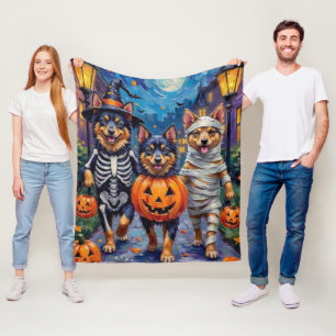 Couverture Polaire Chiens Lapons Finlandais Trick ou Traiter Hallowee