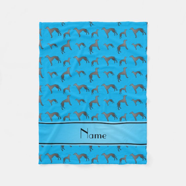 Couverture Polaire Chiens nommés personnalisés de lévrier de bleu de (Devant)
