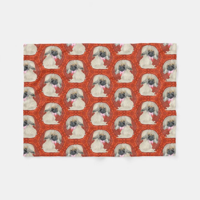 Couverture Polaire Chiens Pete Little Pekingese (Devant (Horizontal))