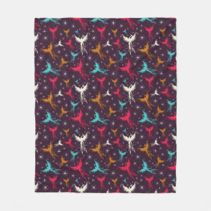Couverture Polaire Chiffre motif d'oiseaux de Phoenix