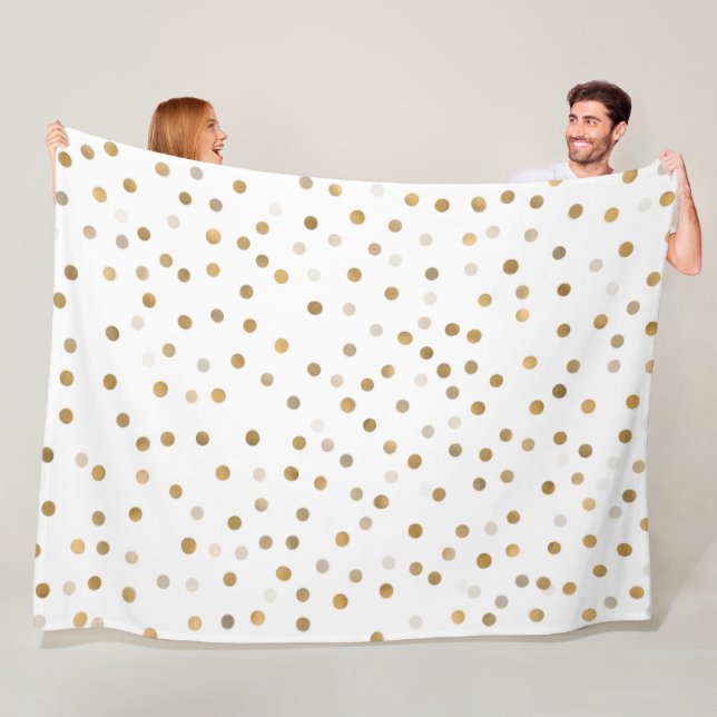 Couverture Polaire Chiffres d'or de fille Confetti Design blanc (En situation)