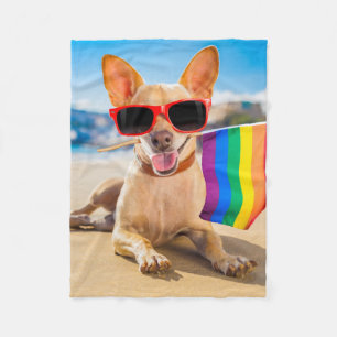 Couverture Polaire Chihuahua Dog à la plage