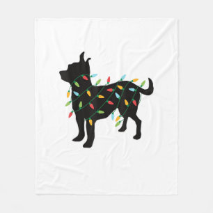 Couverture Polaire Chihuahua Noël lumières Noël Cadeau de Noël pour A