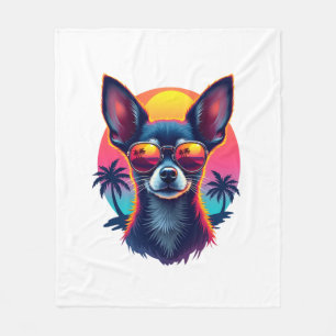Couverture Polaire Chihuahua  Peinture Abstraite  Couleur  Chien Mign