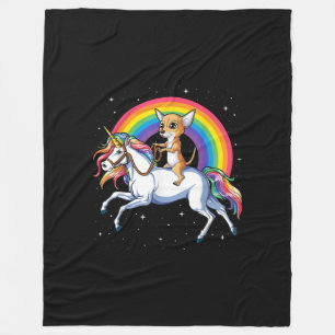 Couverture Polaire chihuahua unicorn filles espace galaxie arc-en-cie