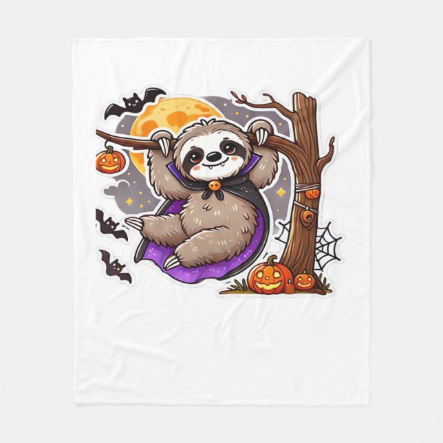 Couverture Polaire Chill Thrills Halloween Sloth T-Shirt surdimension (Devant)