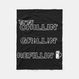Couverture Polaire Chillin Grillin Refillin Crazy Funny Beer Bbq _1