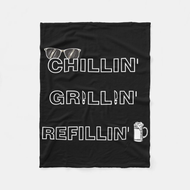 Couverture Polaire Chillin Grillin Refillin Crazy Funny Beer Bbq _1 (Devant)