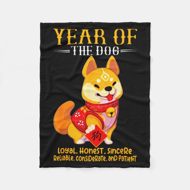 Couverture Polaire Chinese Year Of The Dog Zodiac Sign Happy Lunar Ne (Devant)
