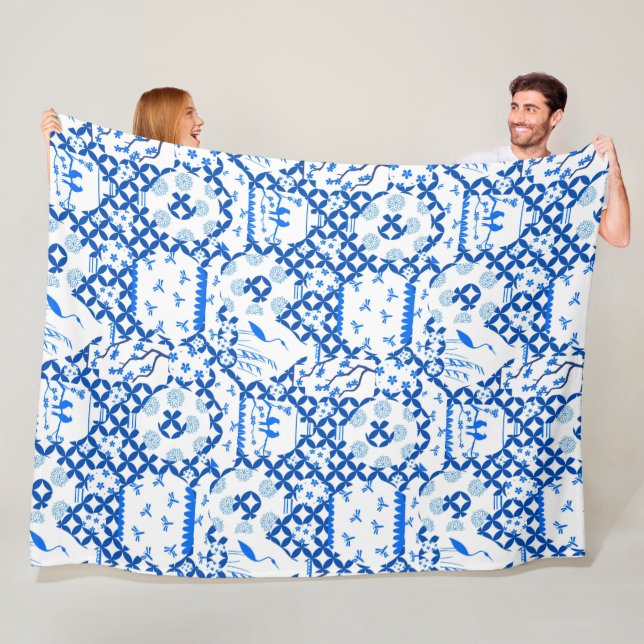 Couverture Polaire Chinoiserie Ginger Jar Jars Blanche polaire (En situation)