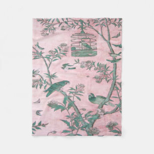 Couverture Polaire Chinoiserie rose