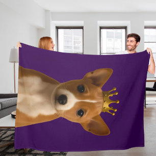 Couverture Polaire Chiot Basenji en Couronne Or