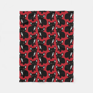 Couverture Polaire Chiot Brindle mignon de Frenchie