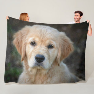 Couverture Polaire Chiot Golden Retriever