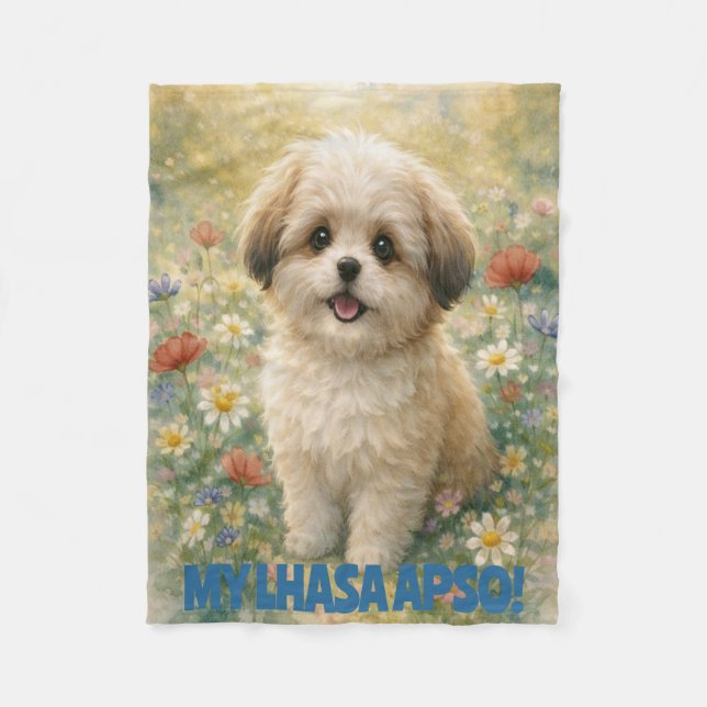 Couverture polaire chiot Lhasa Apso (Devant)