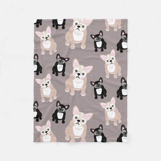 Couverture Polaire Chiots mignons de bouledogue français (Devant)