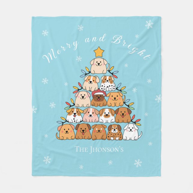 Couverture Polaire Chiots mignons personnalisés amoureux des chiens d (Devant)