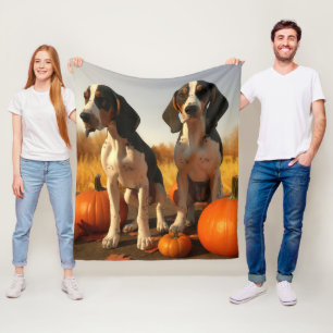 Couverture Polaire Chiots Treeing Walker Coonhound à l'automne Citrou