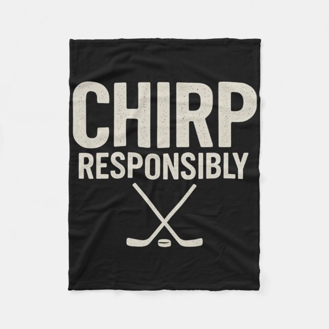Couverture Polaire Chirp Responsibly Funny Beer League Hockey Player  (Devant)