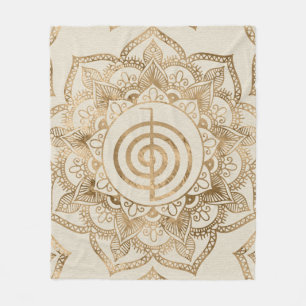 Couverture Polaire Cho Ku Rei - pastel gold lotus mandala