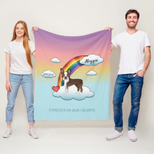 Couverture Polaire Chocolat Brown Boston Terrier Rainbow Memorial