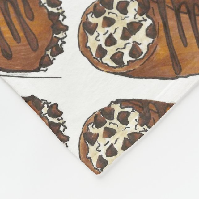 Couverture Polaire Chocolat Chip Cannoli dessert italien Pâtisserie (Coin)