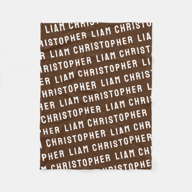 Couverture Polaire Chocolat personnalisé Fils personnalisé bébé garço (Devant)