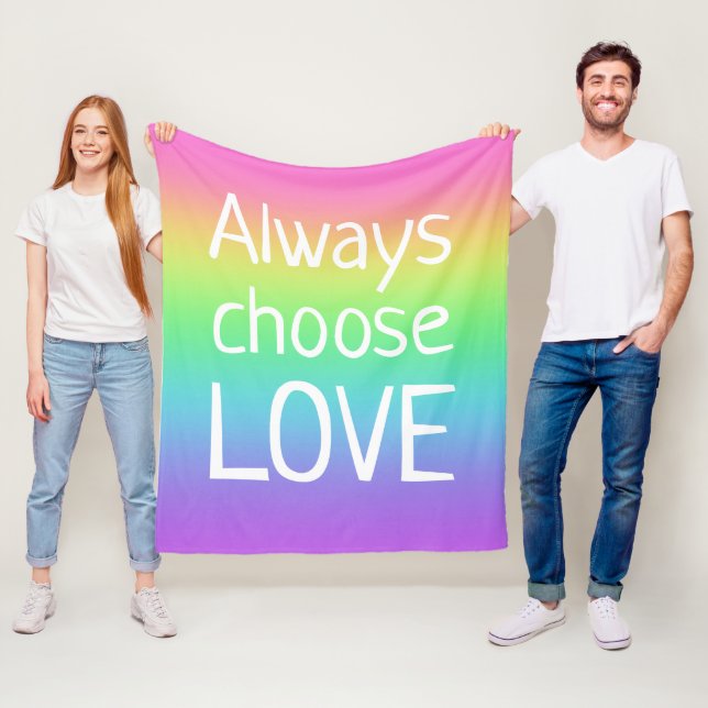 Couverture Polaire Choisissez toujours Love Rainbow Fleece Blanket (En situation)