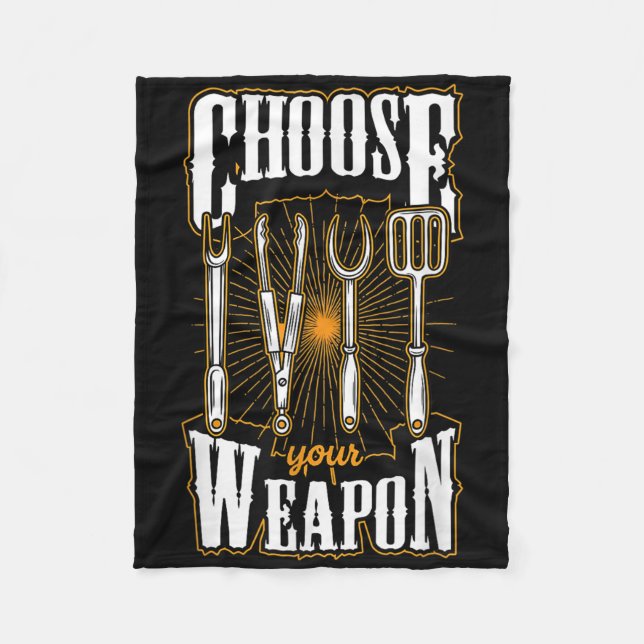 Couverture Polaire Choisissez Votre Arme Grill Ustensiles Funny Bbq G (Devant)