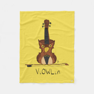 Couverture Polaire Chouette de violon Funny Cute Kids Music