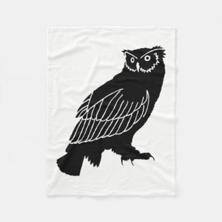 Couverture Polaire Chouette Silhouette