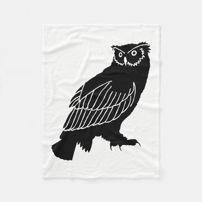 Couverture Polaire Chouette Silhouette (Devant)