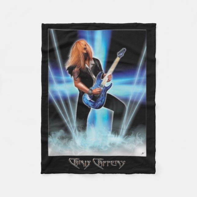 Couverture Polaire Chris Caffery Blue Art Fleece Blanche (Devant)