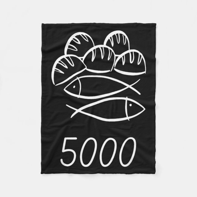 Couverture Polaire Christian Bible Jesus 2 Fishes 5 Breads Feed 5000  (Devant)