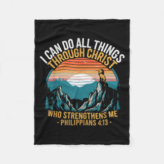 Couverture Polaire Christian Philippians 4_13 Religious Lion Strength
