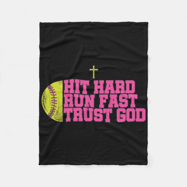 Couverture Polaire Christian Softll, Hit Hard Run Fast Trust God, Sof (Devant)