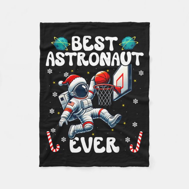Couverture Polaire Christmas Astronaut Ever Santa Hat Snowflakes Cand (Devant)