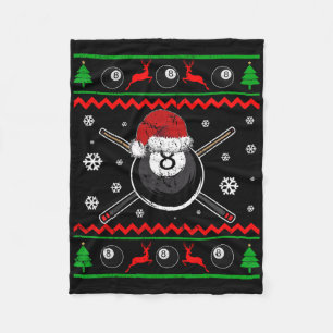Couverture Polaire Christmas Billiard Snooker Pool Sport Drôle Cadeau